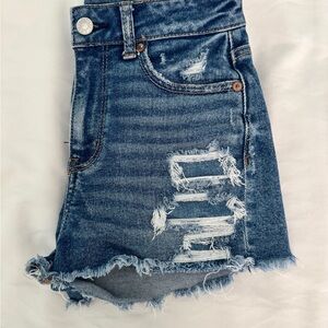 American Eagle Outfitters Blue Stretch Mom Jean Shorts